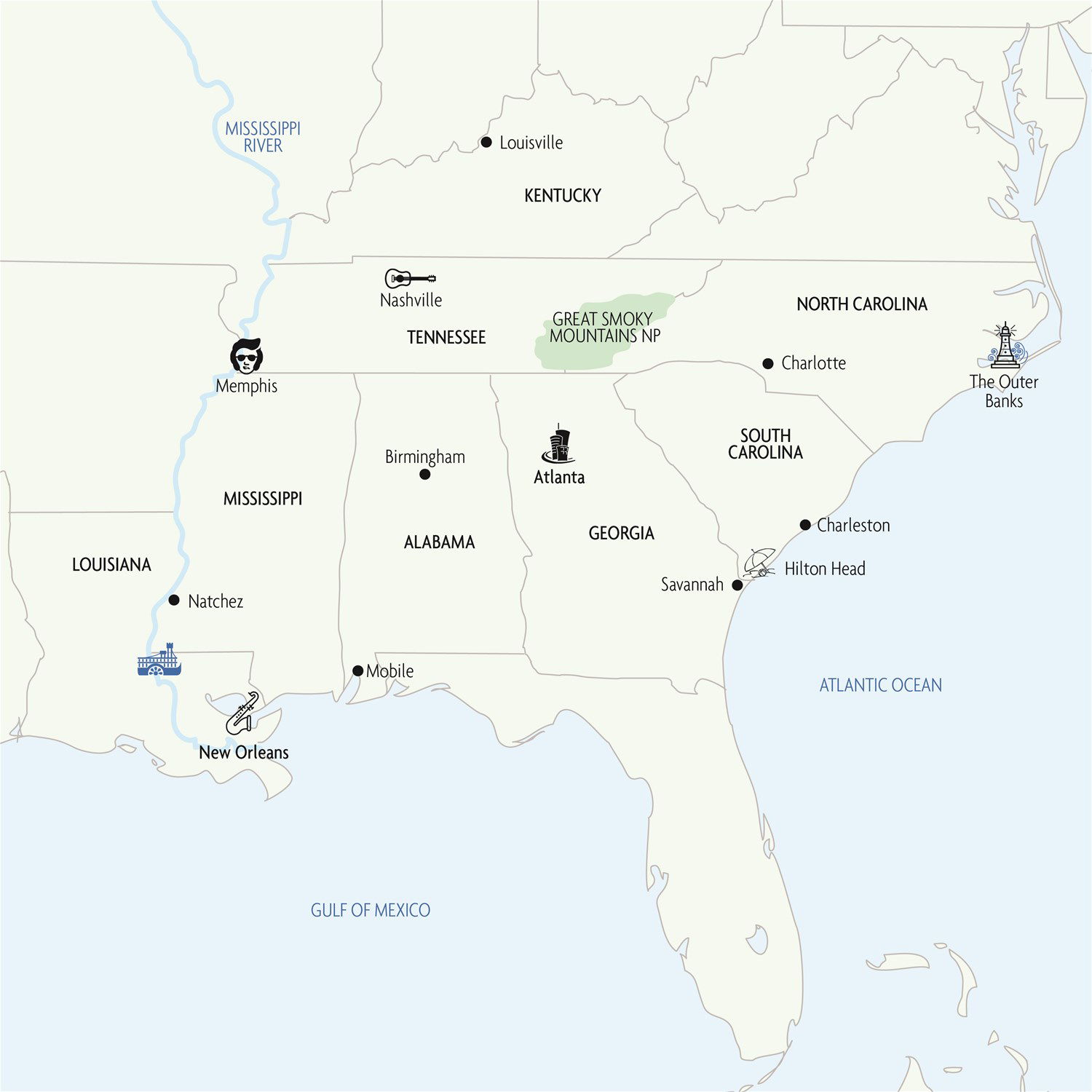 Southern States USA Holidays 2025 2026 Trailfinders Jayxm9cln4 The South Main Map 1500x1500